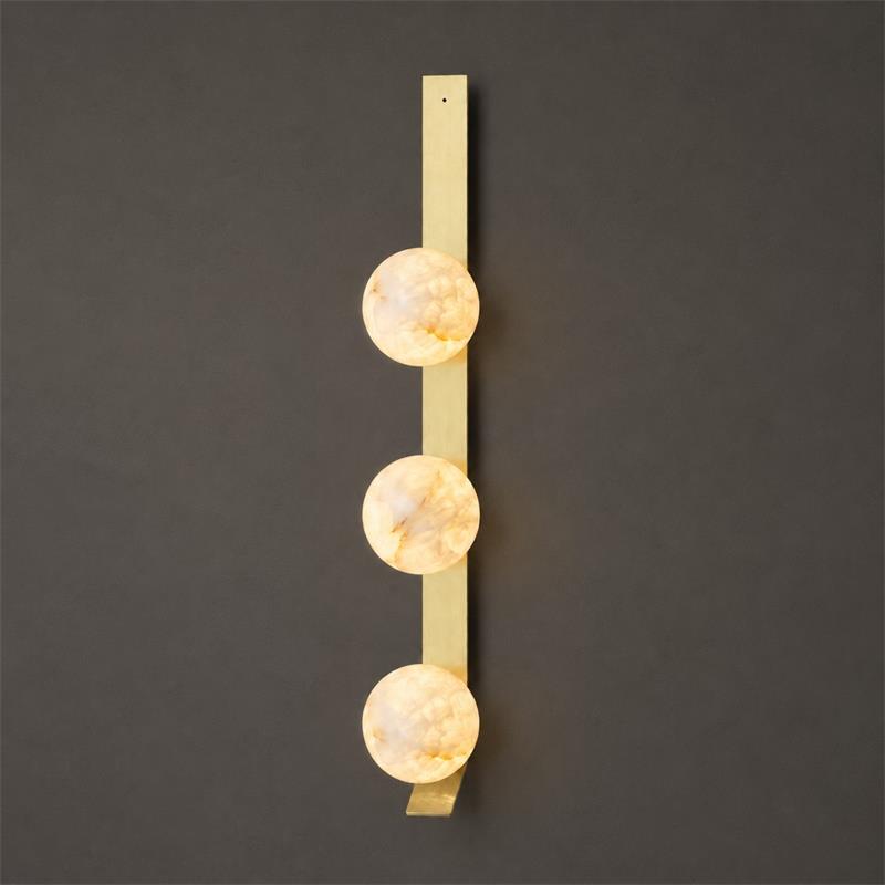 Stacked Alabaster Globe Wall Sconce