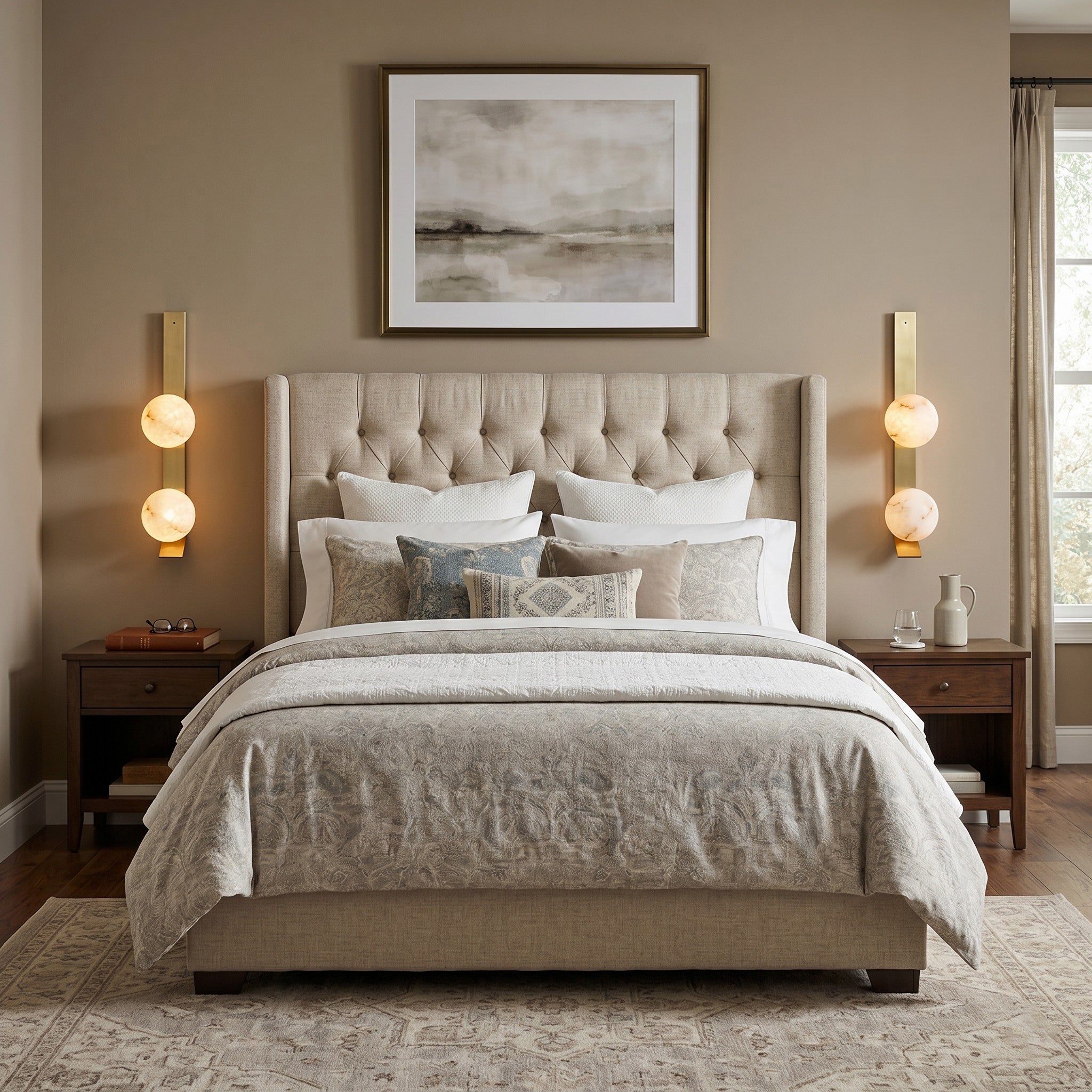 Stacked Alabaster Globe Wall Sconce