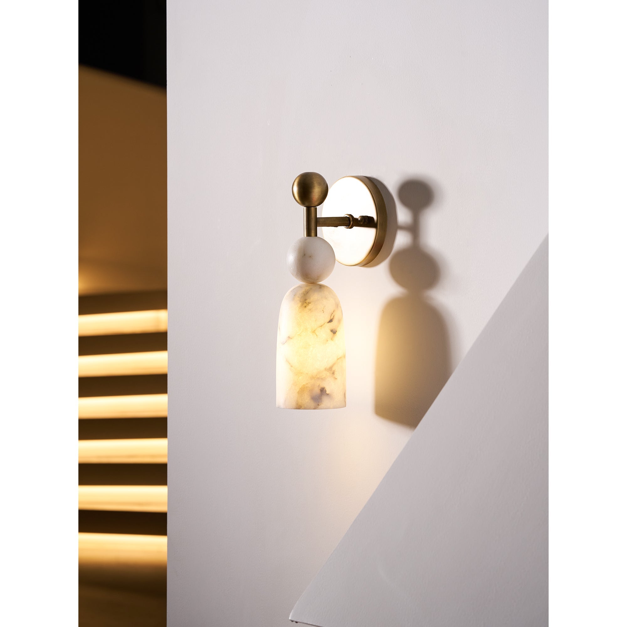 Cairn Alabaster & Brass Sconce