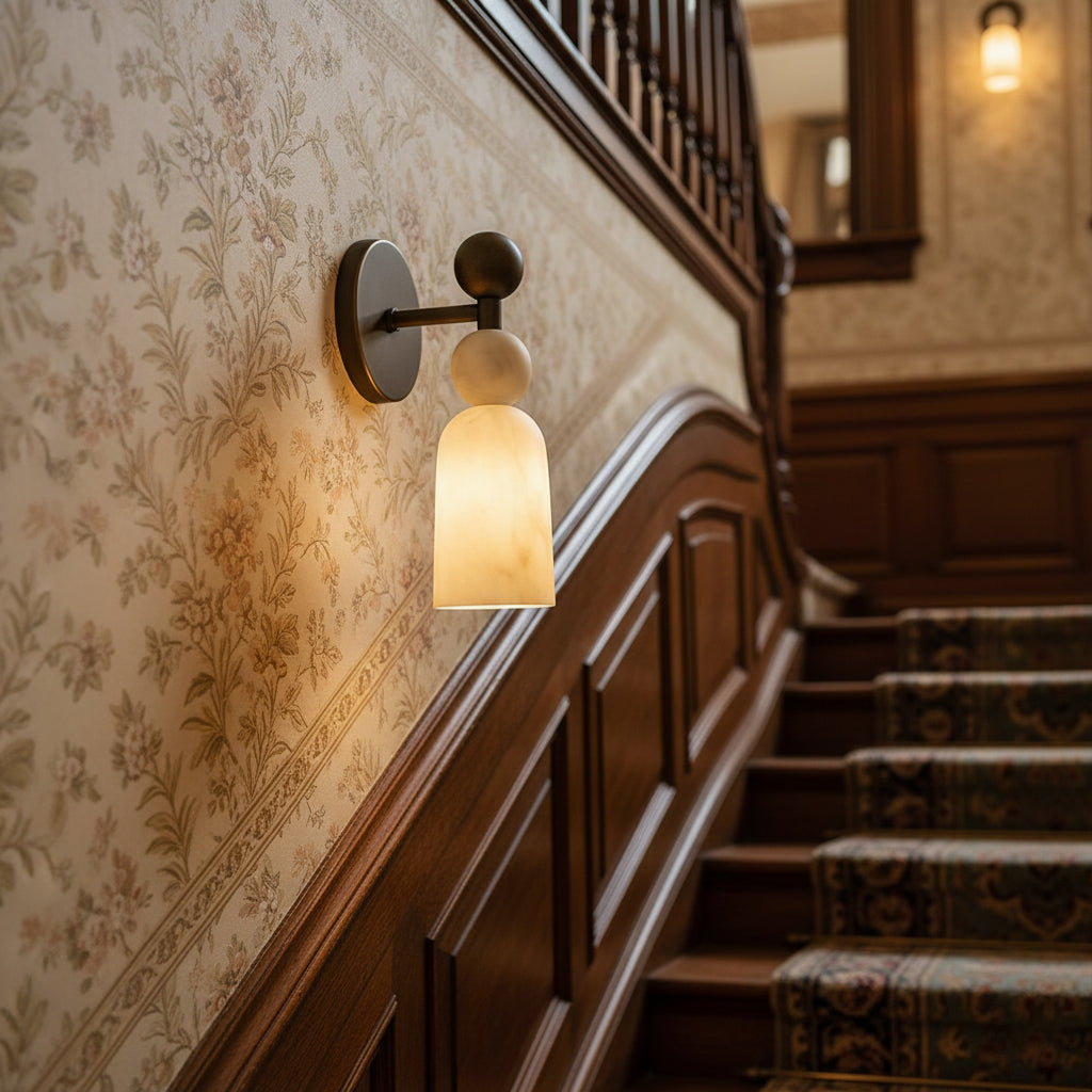 Cairn Alabaster & Brass Sconce