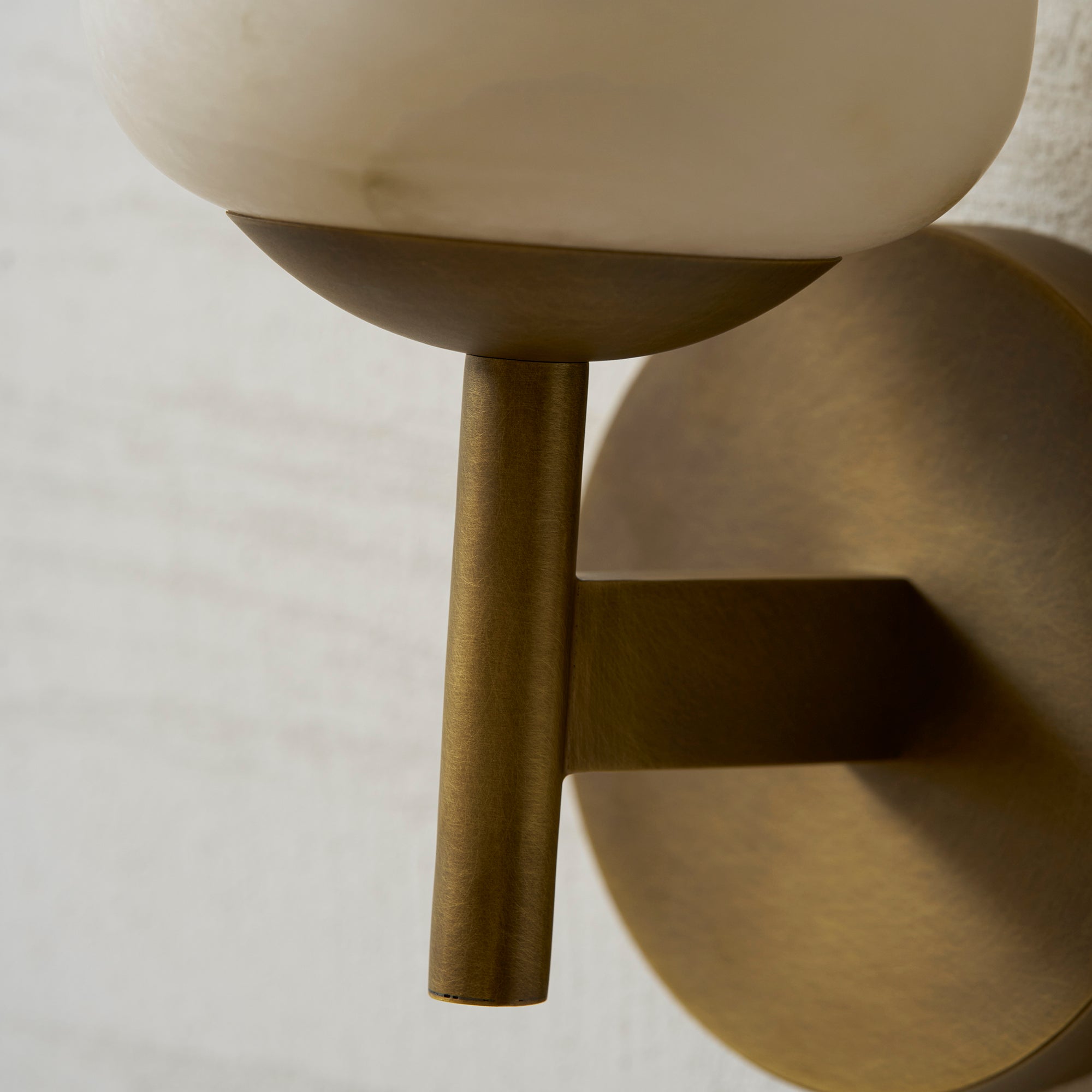 Alabaster & Antique Brass Vanity Wall Sconce