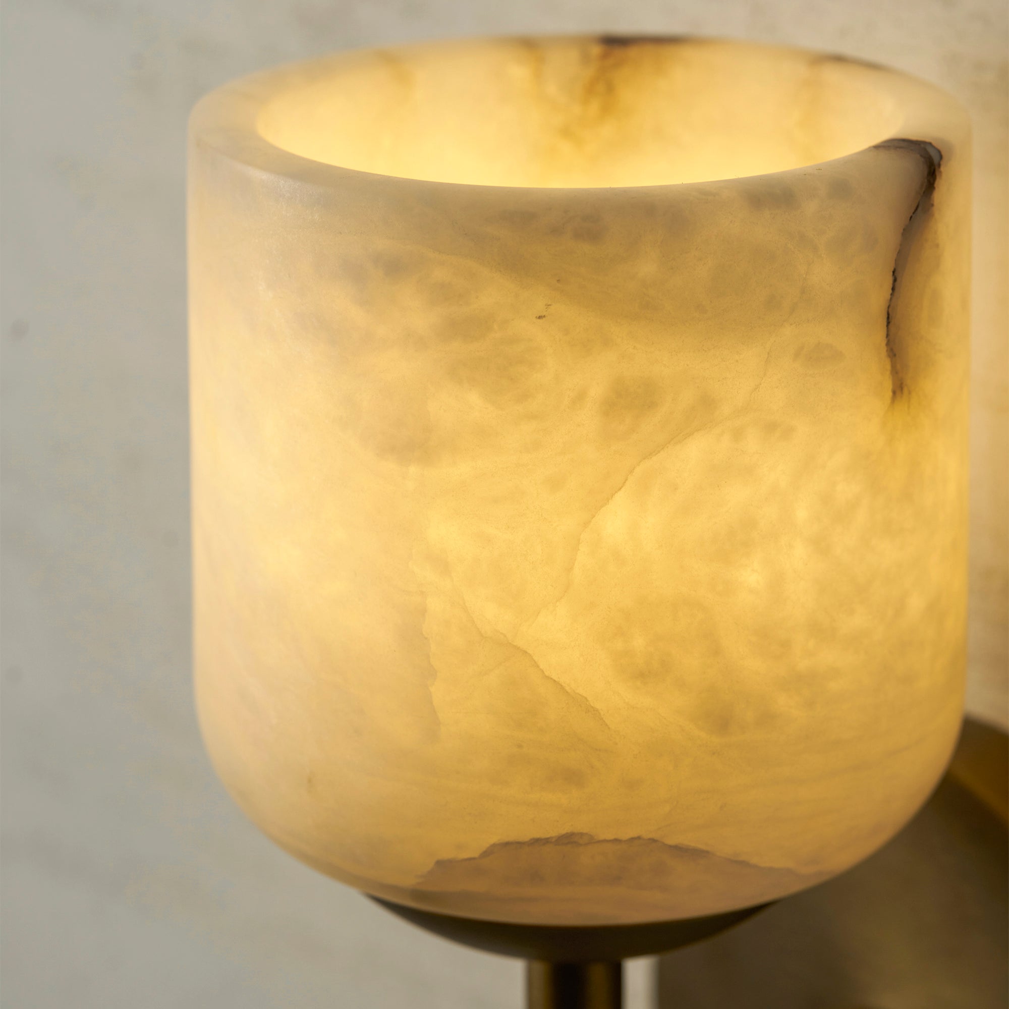 Alabaster & Antique Brass Vanity Wall Sconce