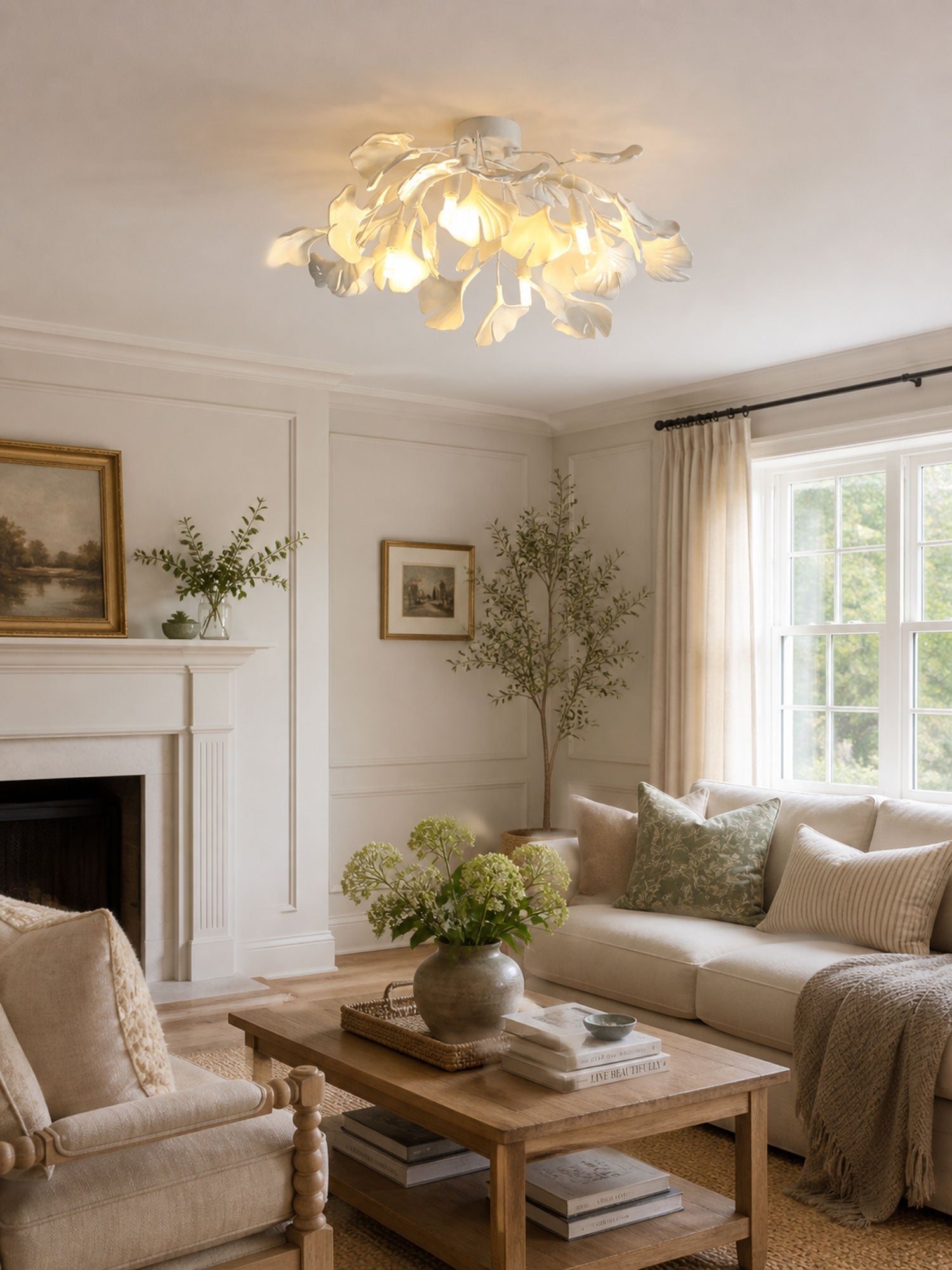 Ginkgo Ceramic Leaf Ceiling Light
