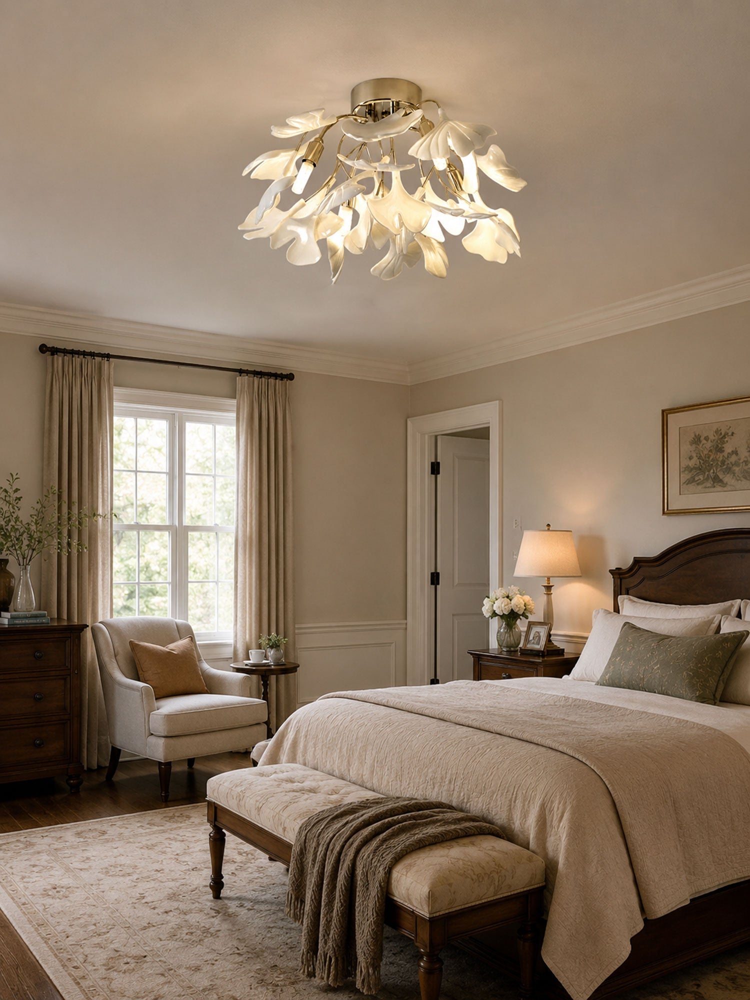 Ginkgo Ceramic Leaf Ceiling Light