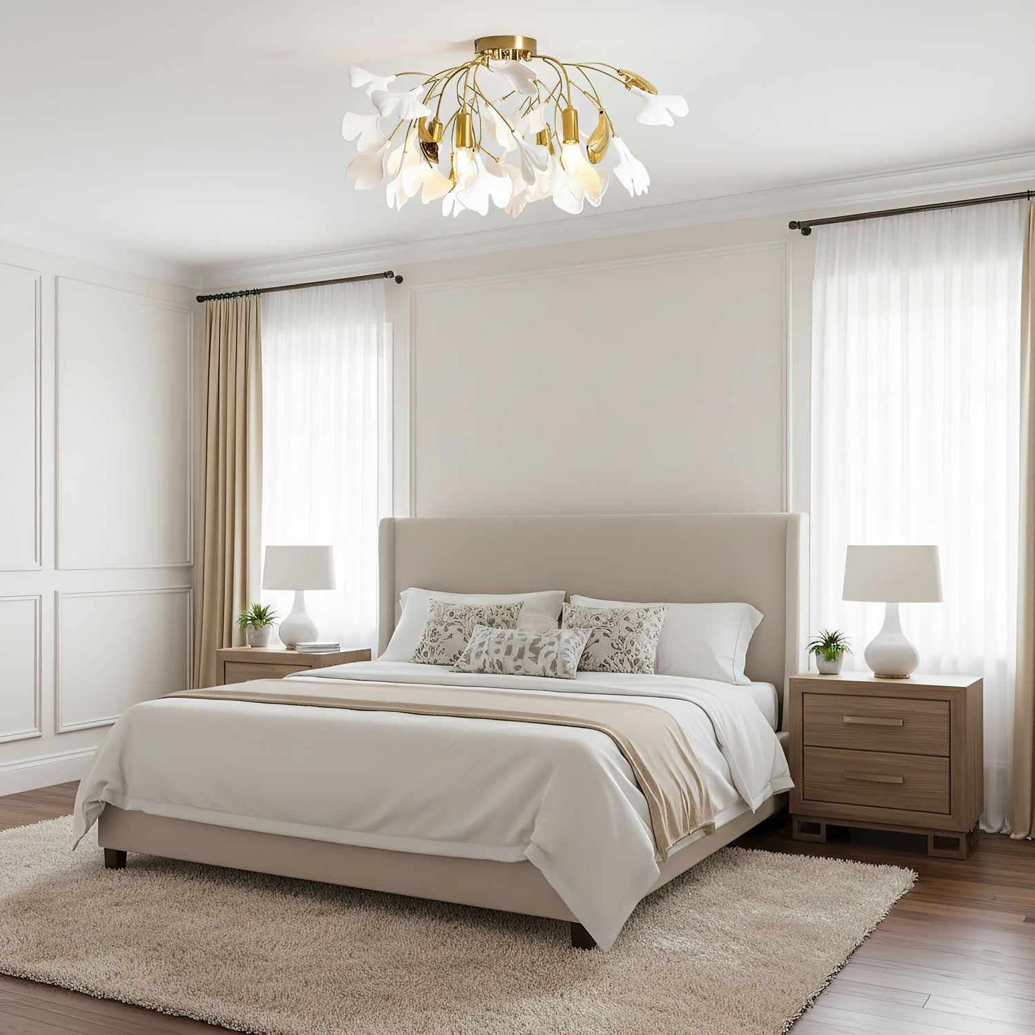 Ginkgo Ceramic Leaf Ceiling Light