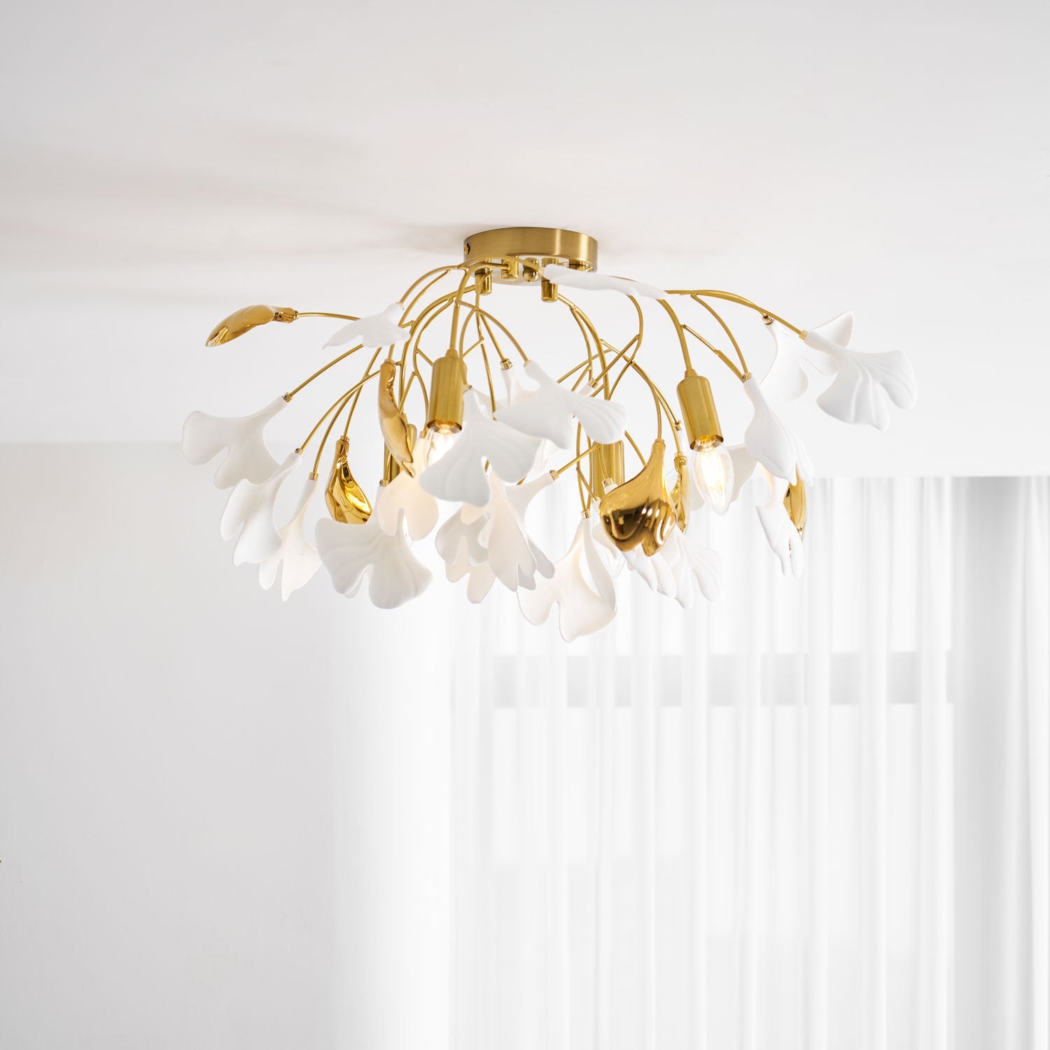 Ginkgo Ceramic Leaf Ceiling Light