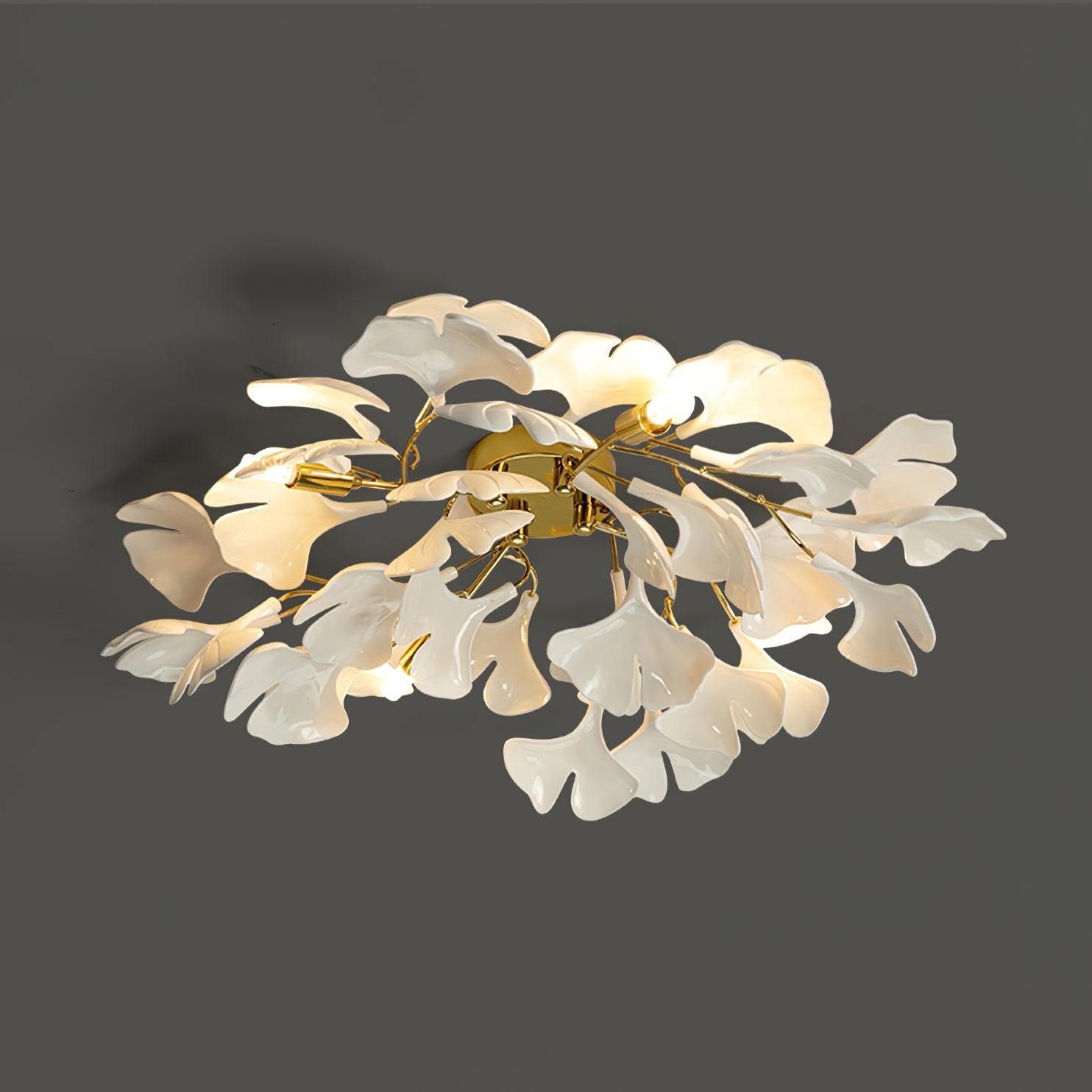 Ginkgo Ceramic Leaf Ceiling Light