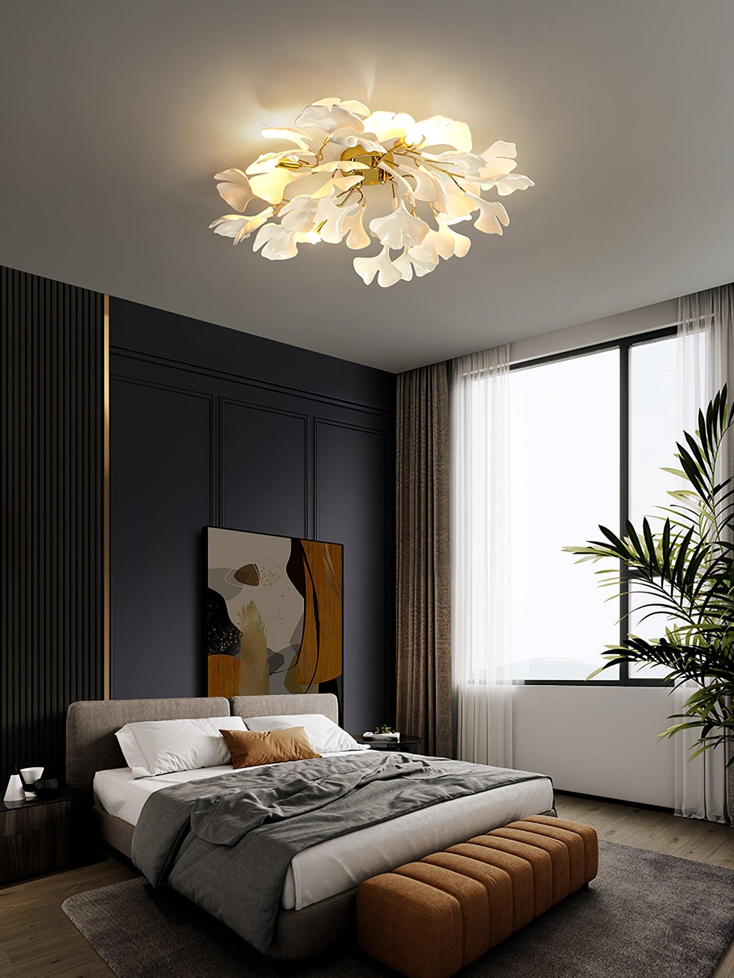 Ginkgo Ceramic Leaf Ceiling Light