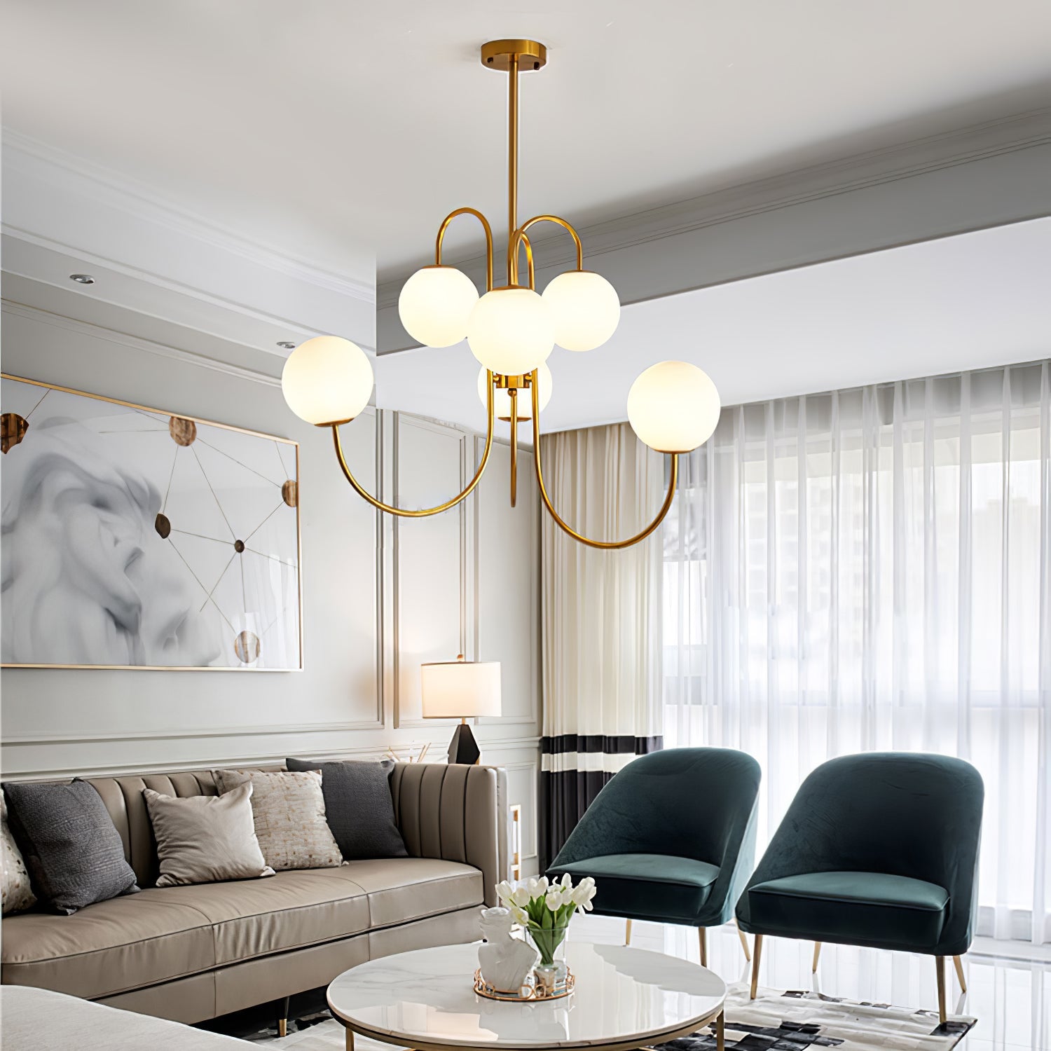 Heron Gooseneck Chandelier
