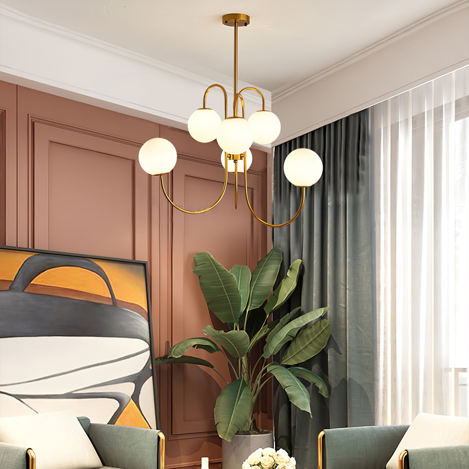 Heron Gooseneck Chandelier