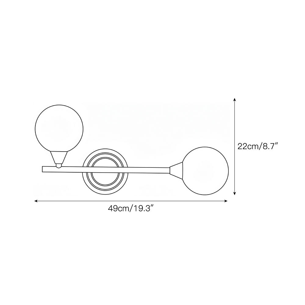 Looped Arm Alabaster Twin Globe Sconce