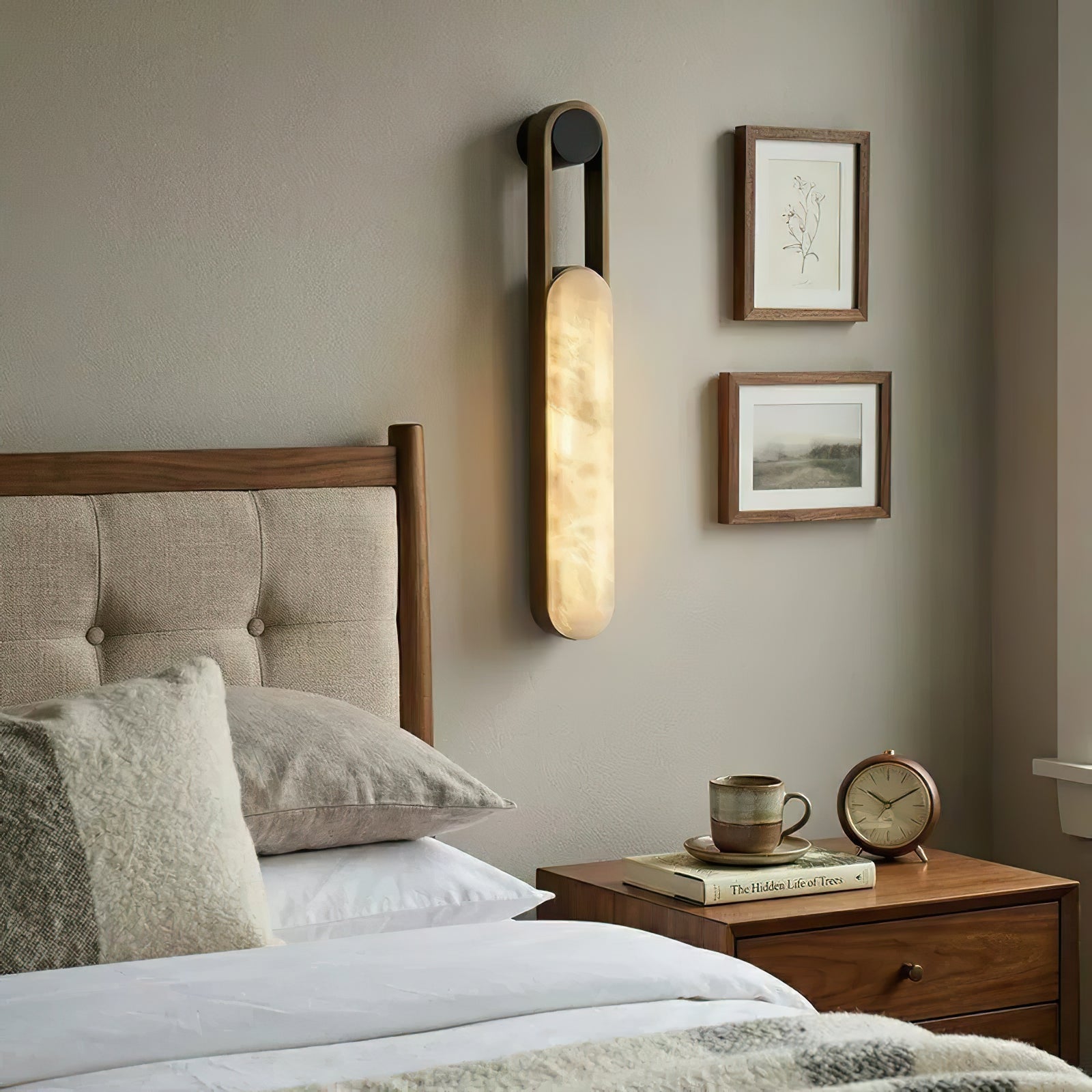 Linear Column Alabaster Vanity Sconce