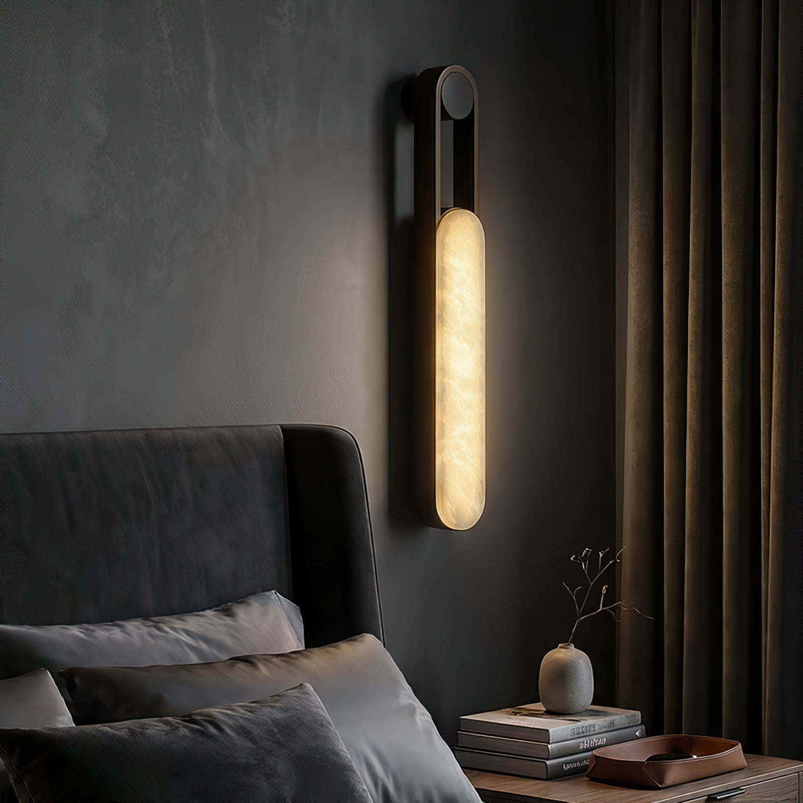 Linear Column Alabaster Vanity Sconce
