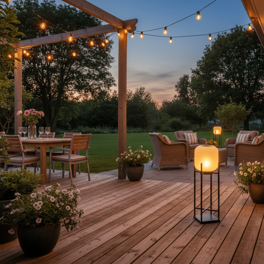 Cordless Solar Patio Floor Lantern
