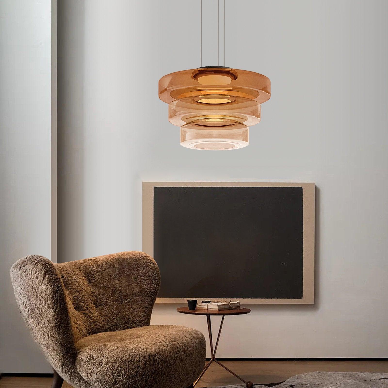 Strata Glass Disc Pendant