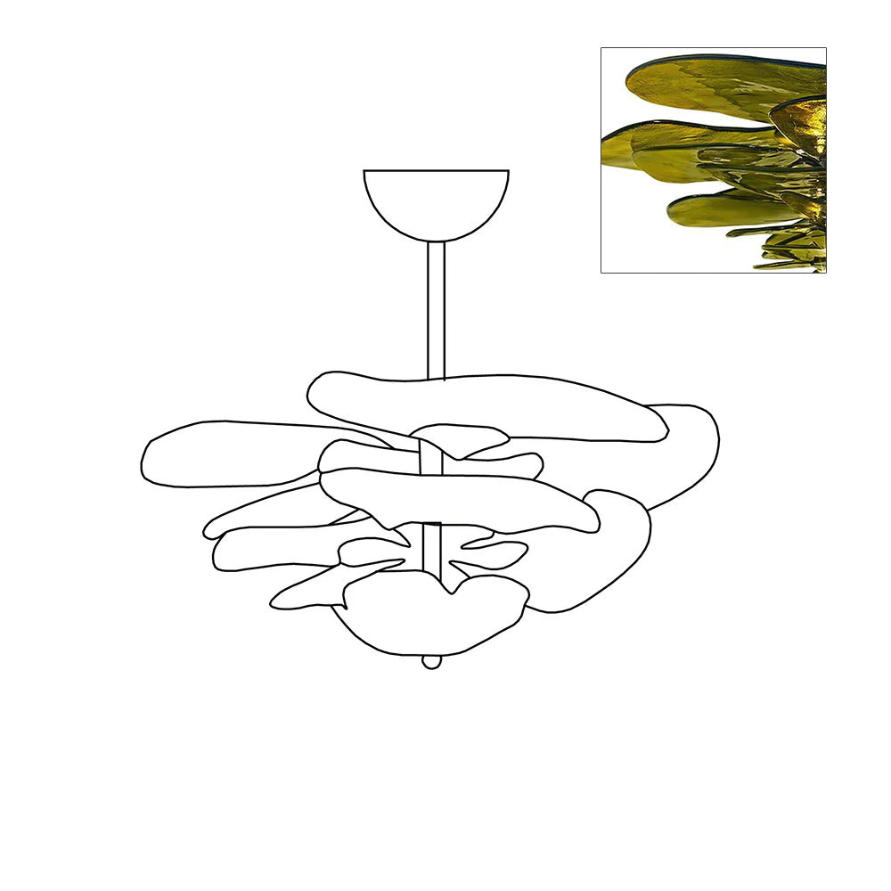 Corolla Tiered Glass Petal Chandelier