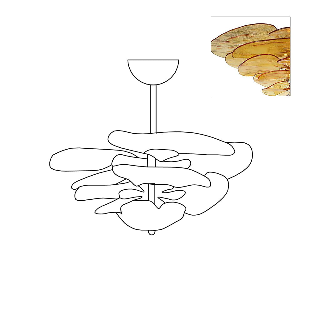 Corolla Tiered Glass Petal Chandelier