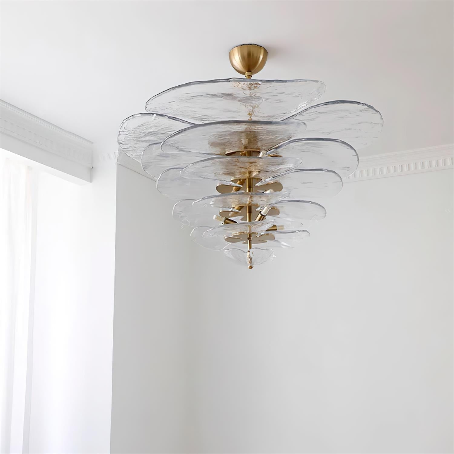 Corolla Tiered Glass Petal Chandelier