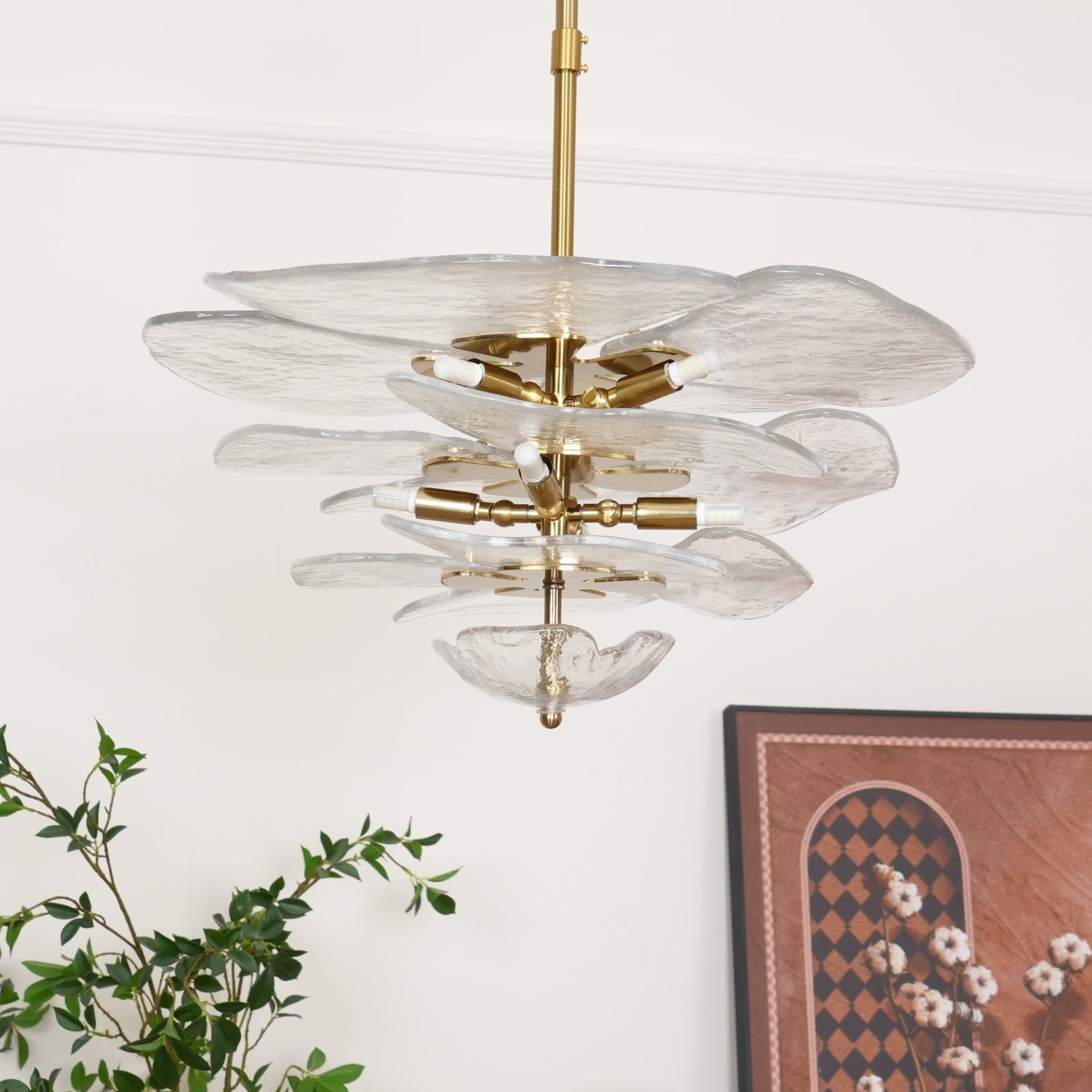 Corolla Tiered Glass Petal Chandelier