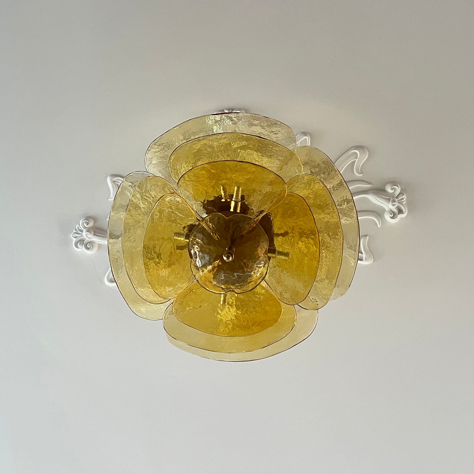 Corolla Tiered Glass Petal Chandelier