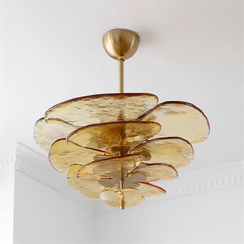 Corolla Tiered Glass Petal Chandelier