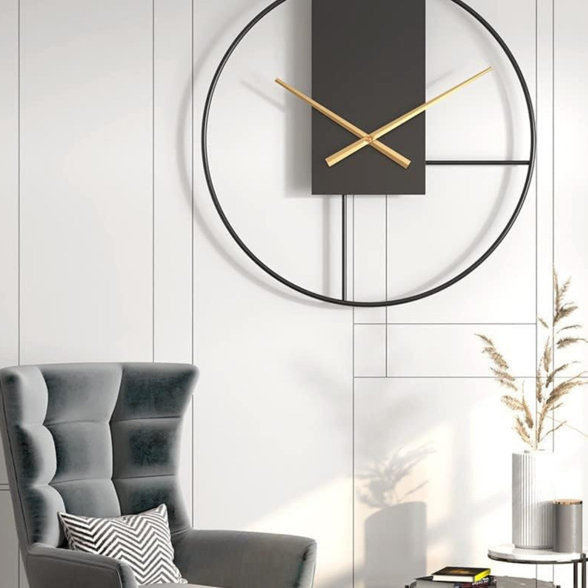 Japandi Black Frame Wall Clock