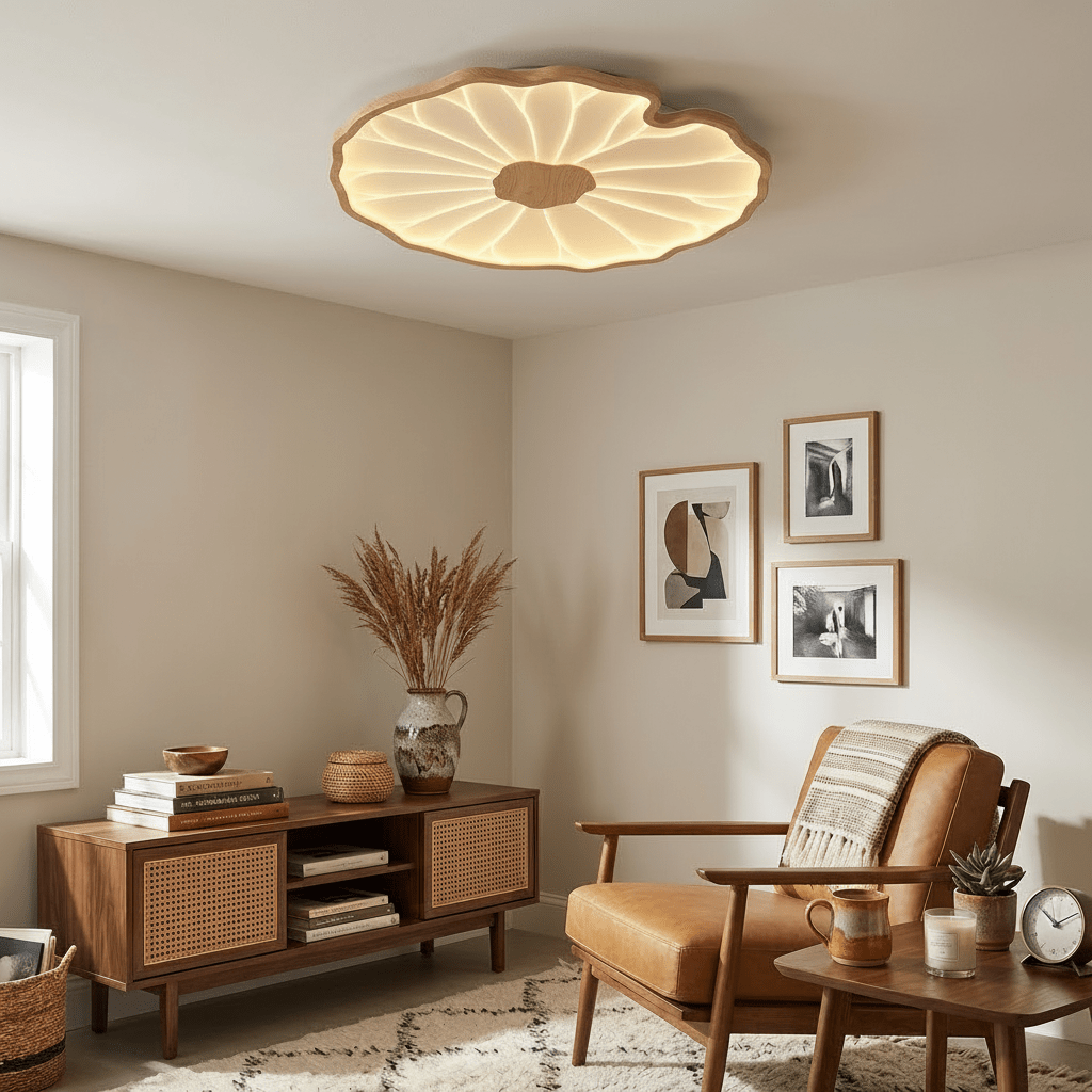 Nami Wood Grain Ceiling Lamp