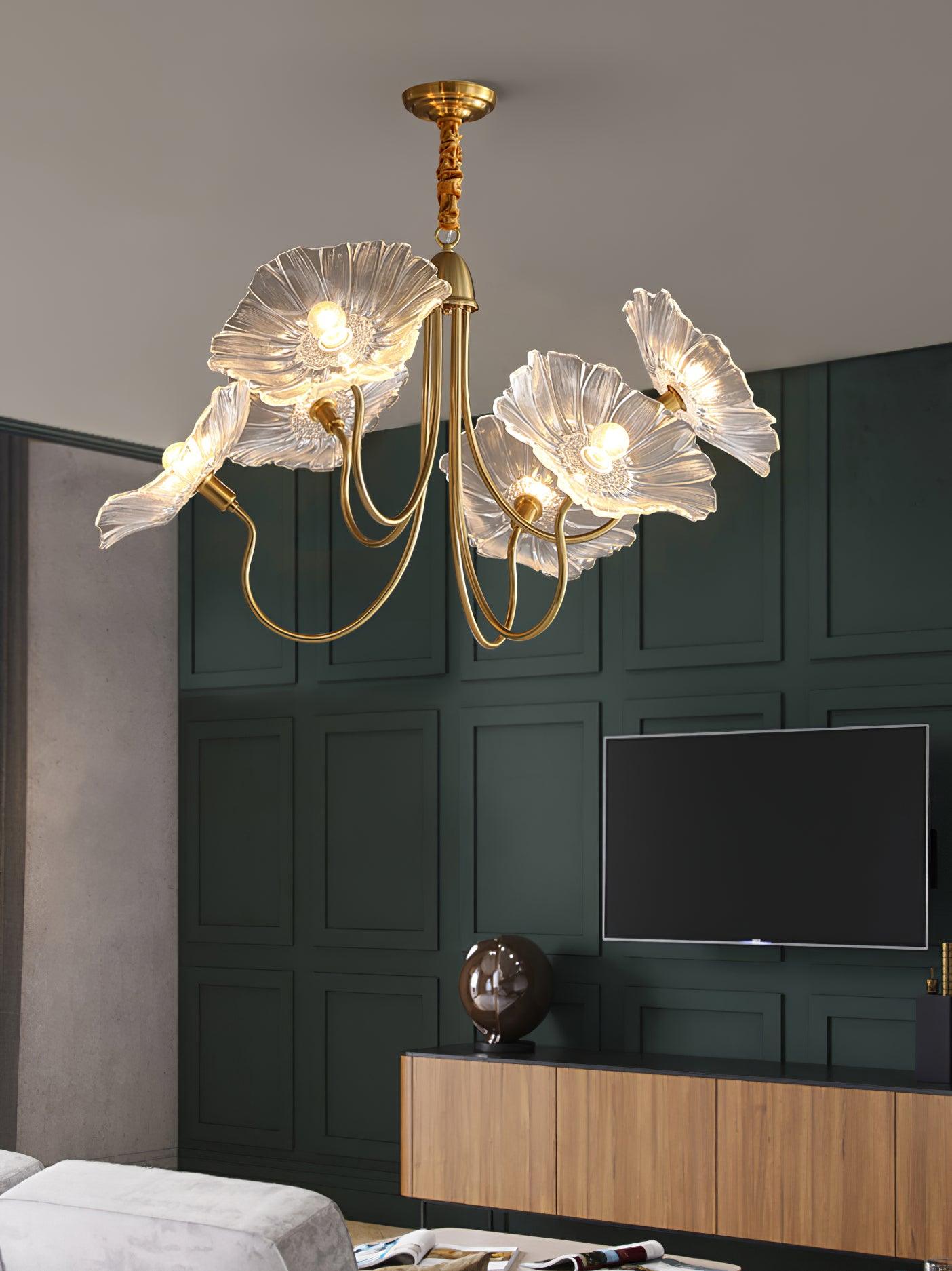 Verdal Frosted Leaf Chandelier