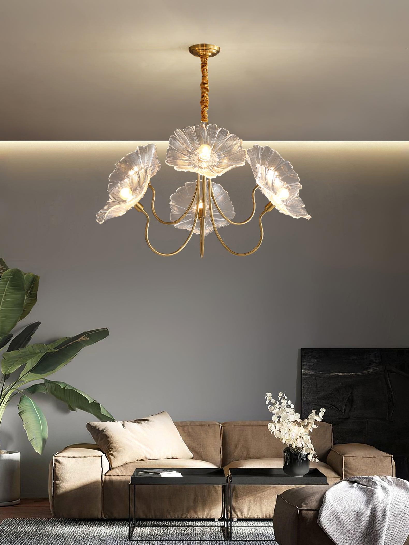 Verdal Frosted Leaf Chandelier