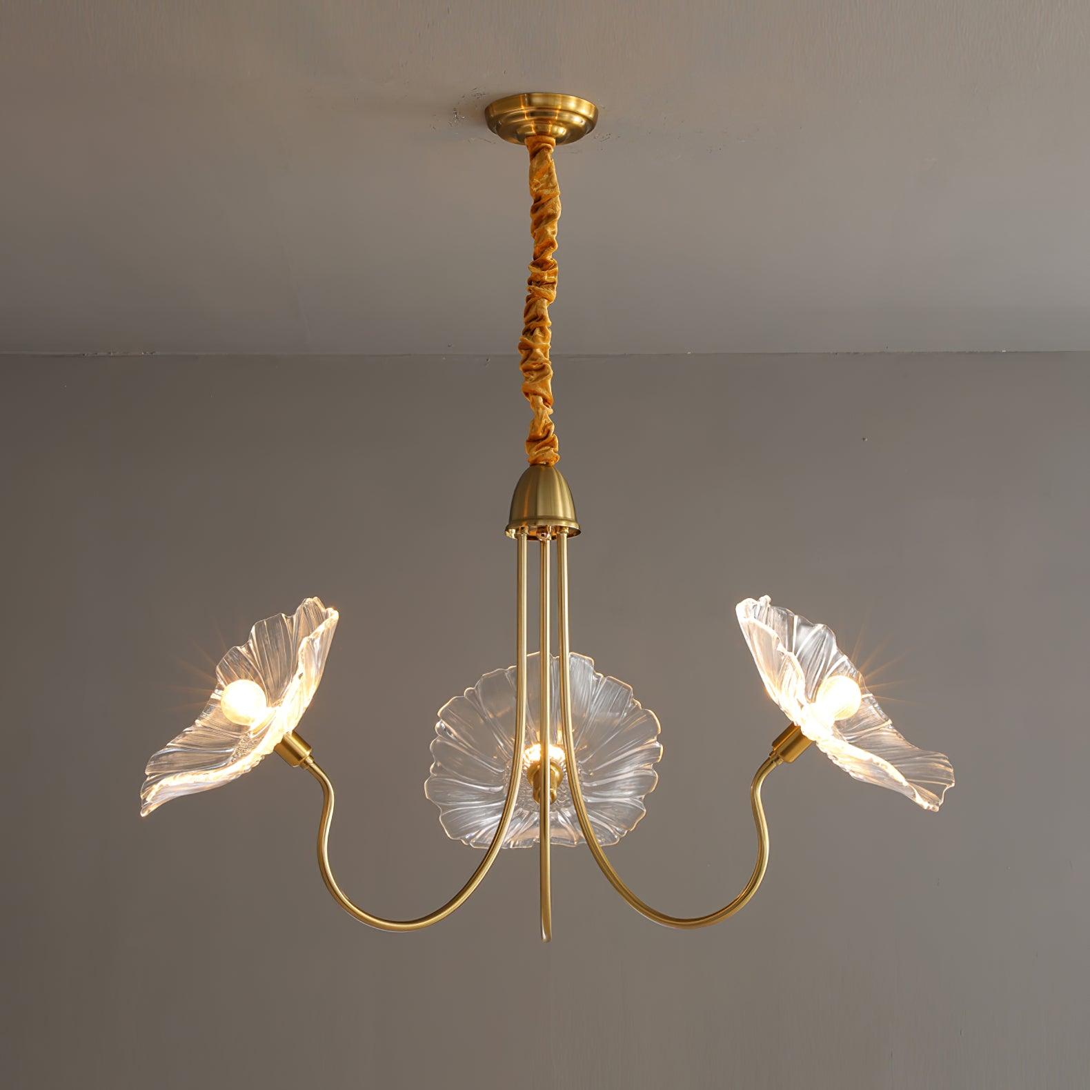 Verdal Frosted Leaf Chandelier