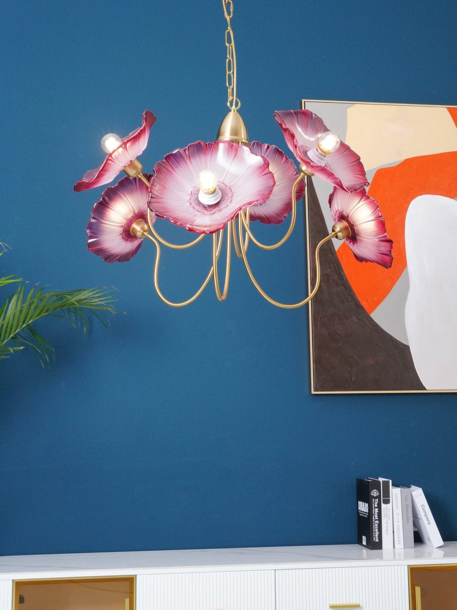 Verdal Frosted Leaf Chandelier
