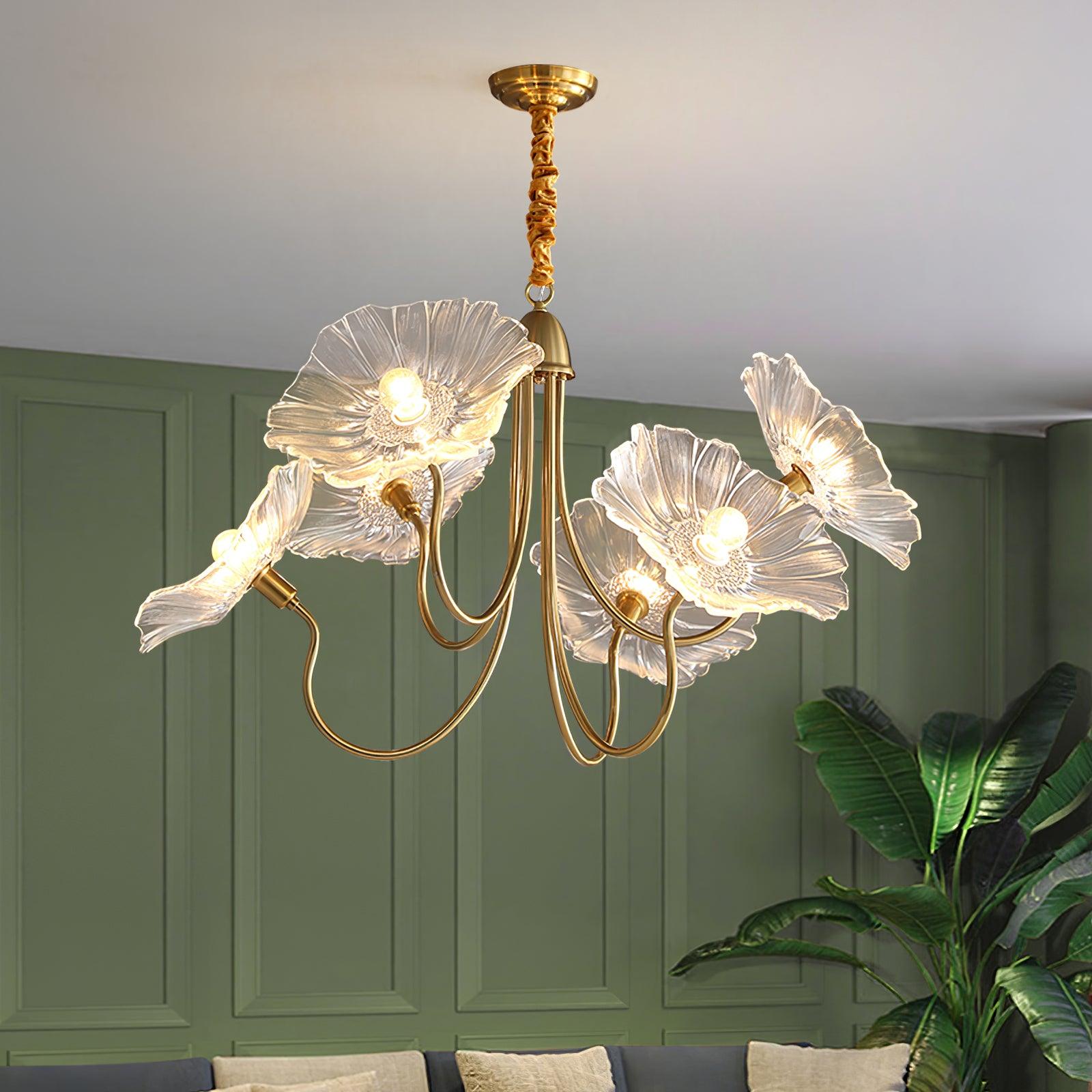 Verdal Frosted Leaf Chandelier