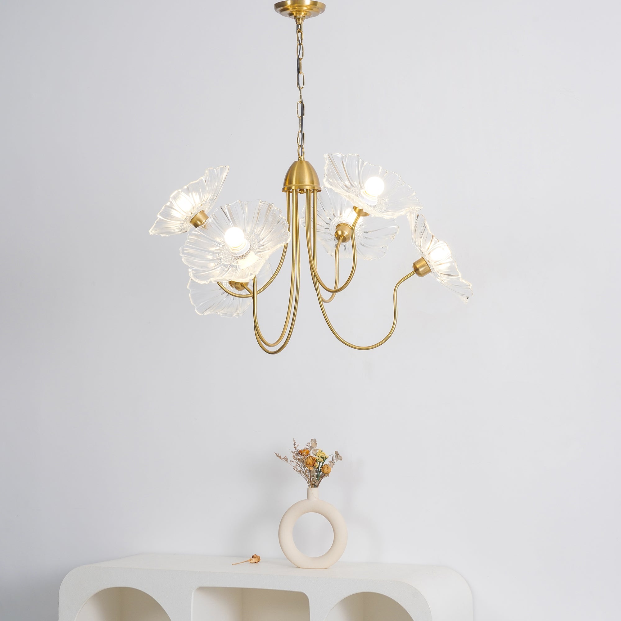 Verdal Frosted Leaf Chandelier