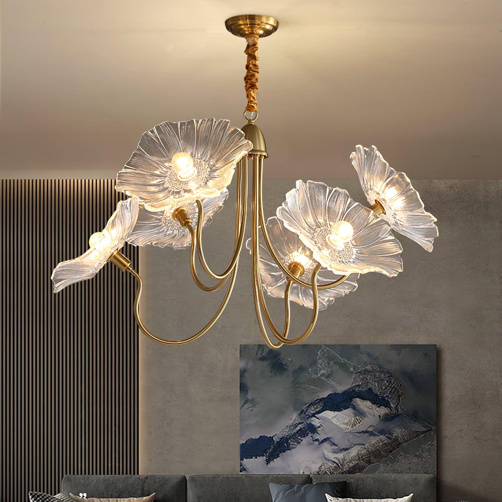 Verdal Frosted Leaf Chandelier