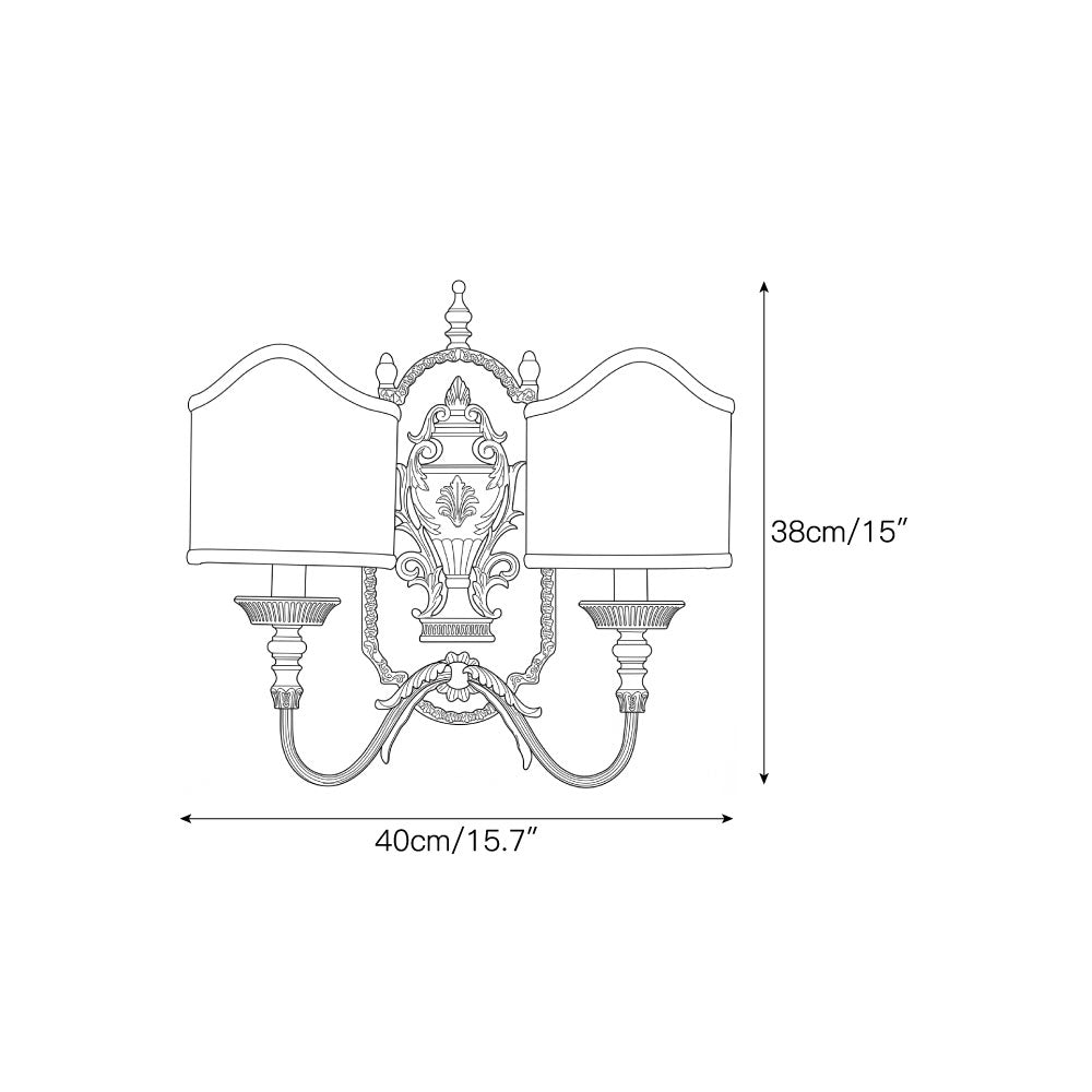 Brass Urn & Scalloped Shade Sconce