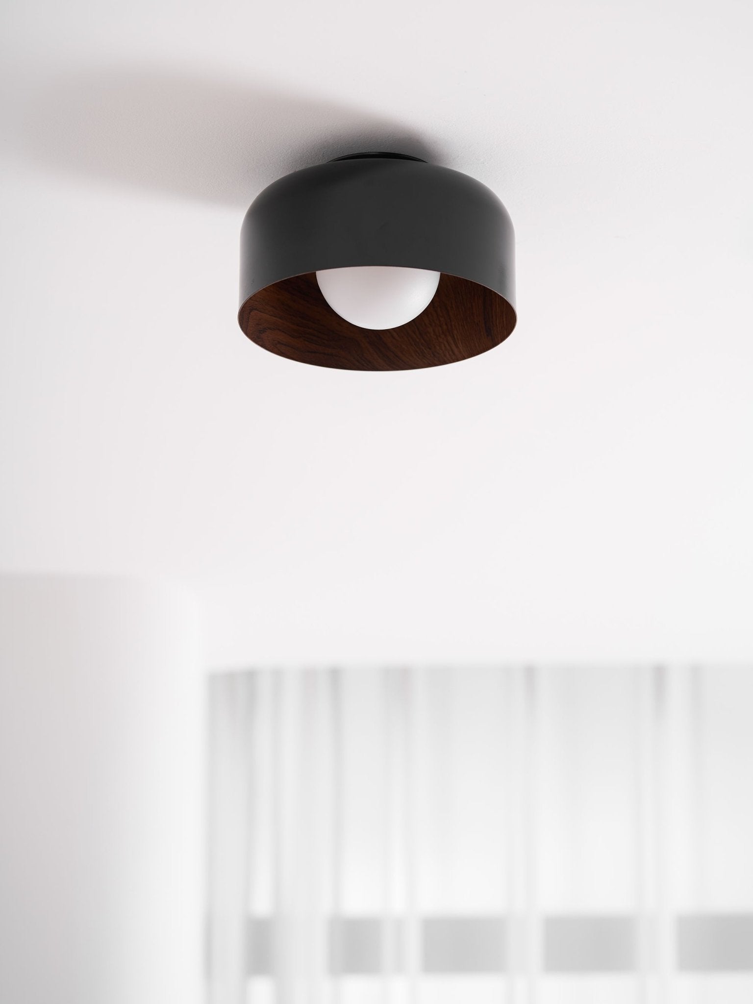 Nimbus Wood-Grain Globe Flush Mount