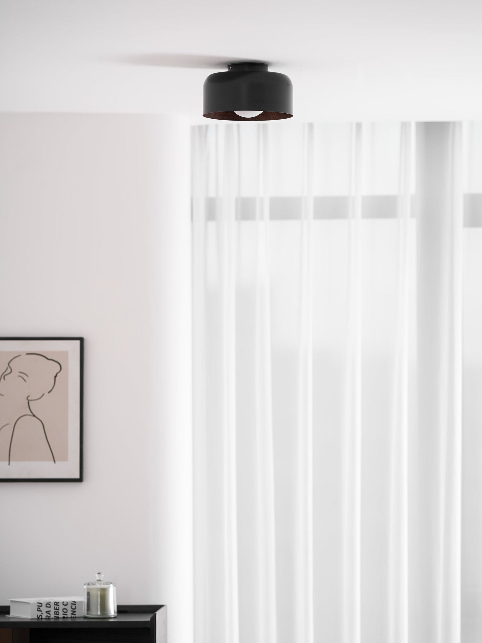 Nimbus Wood-Grain Globe Flush Mount