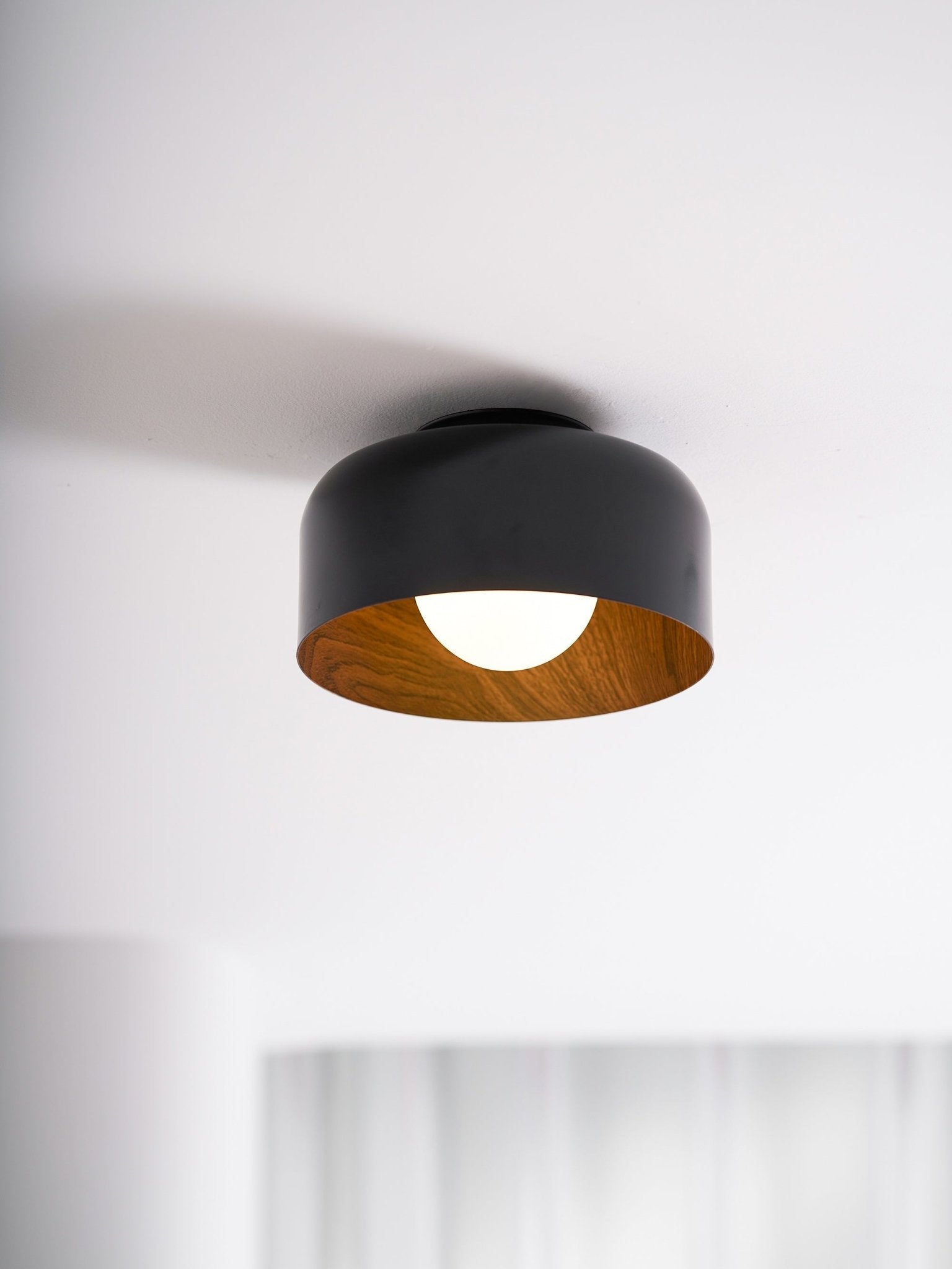 Nimbus Wood-Grain Globe Flush Mount
