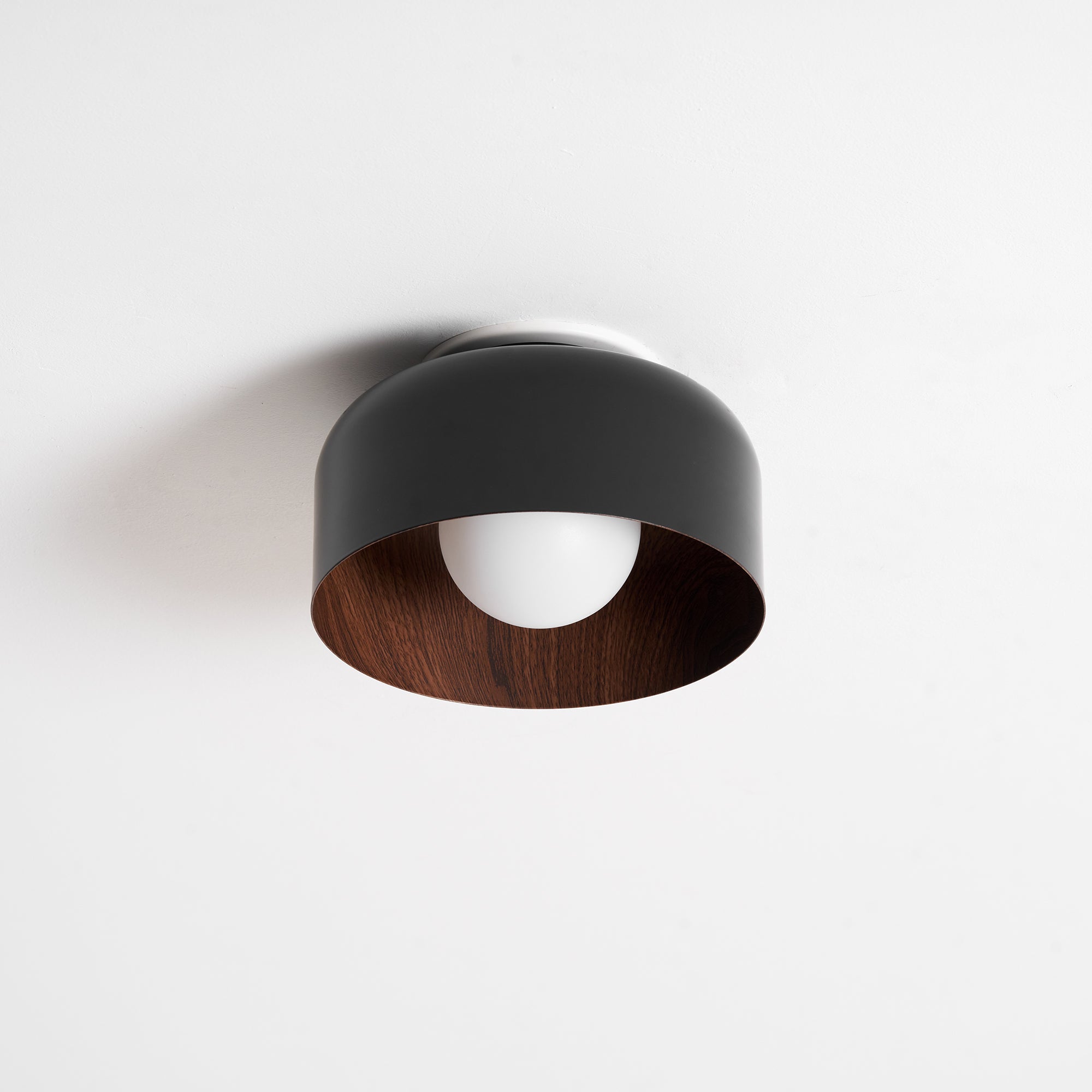Nimbus Wood-Grain Globe Flush Mount