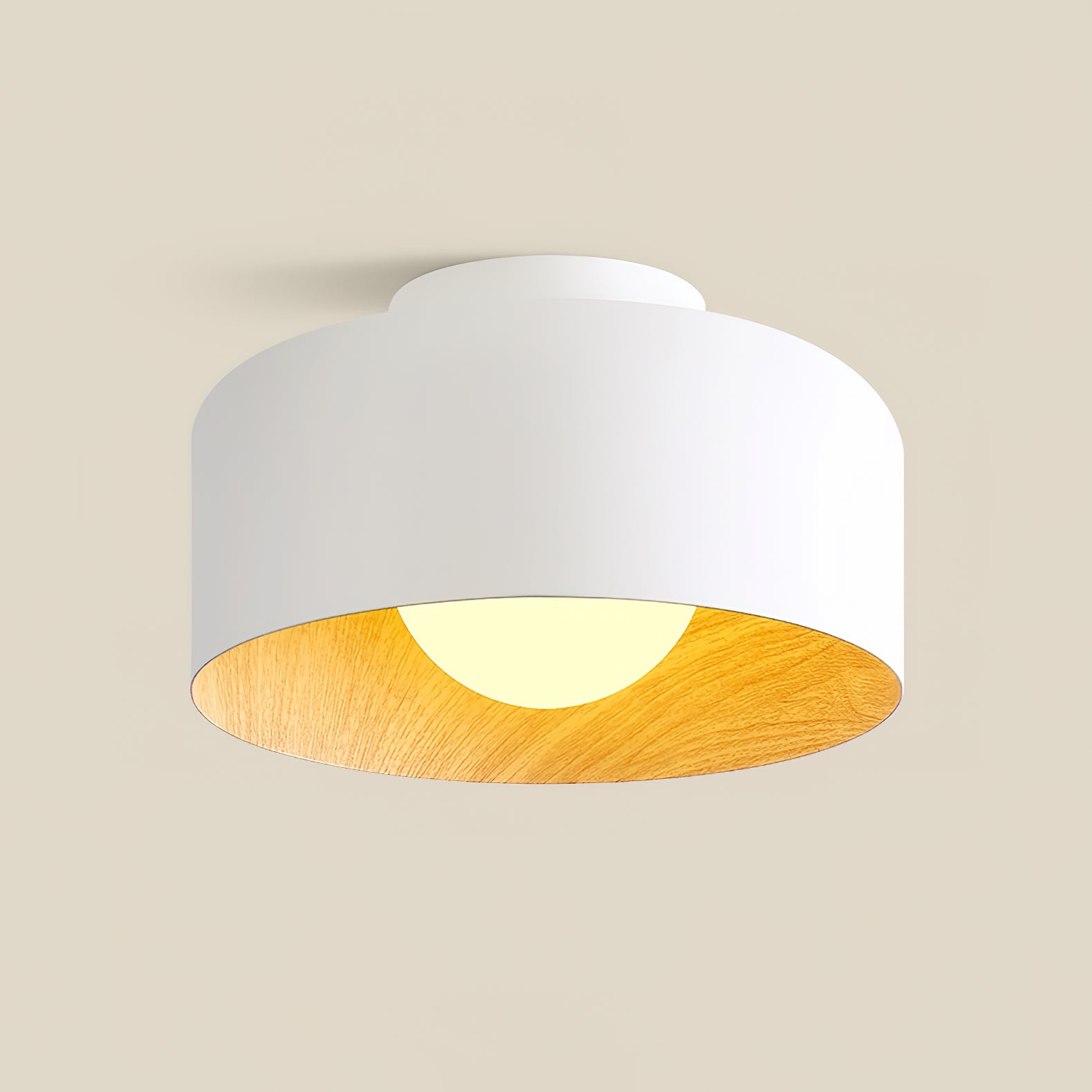 Nimbus Wood-Grain Globe Flush Mount