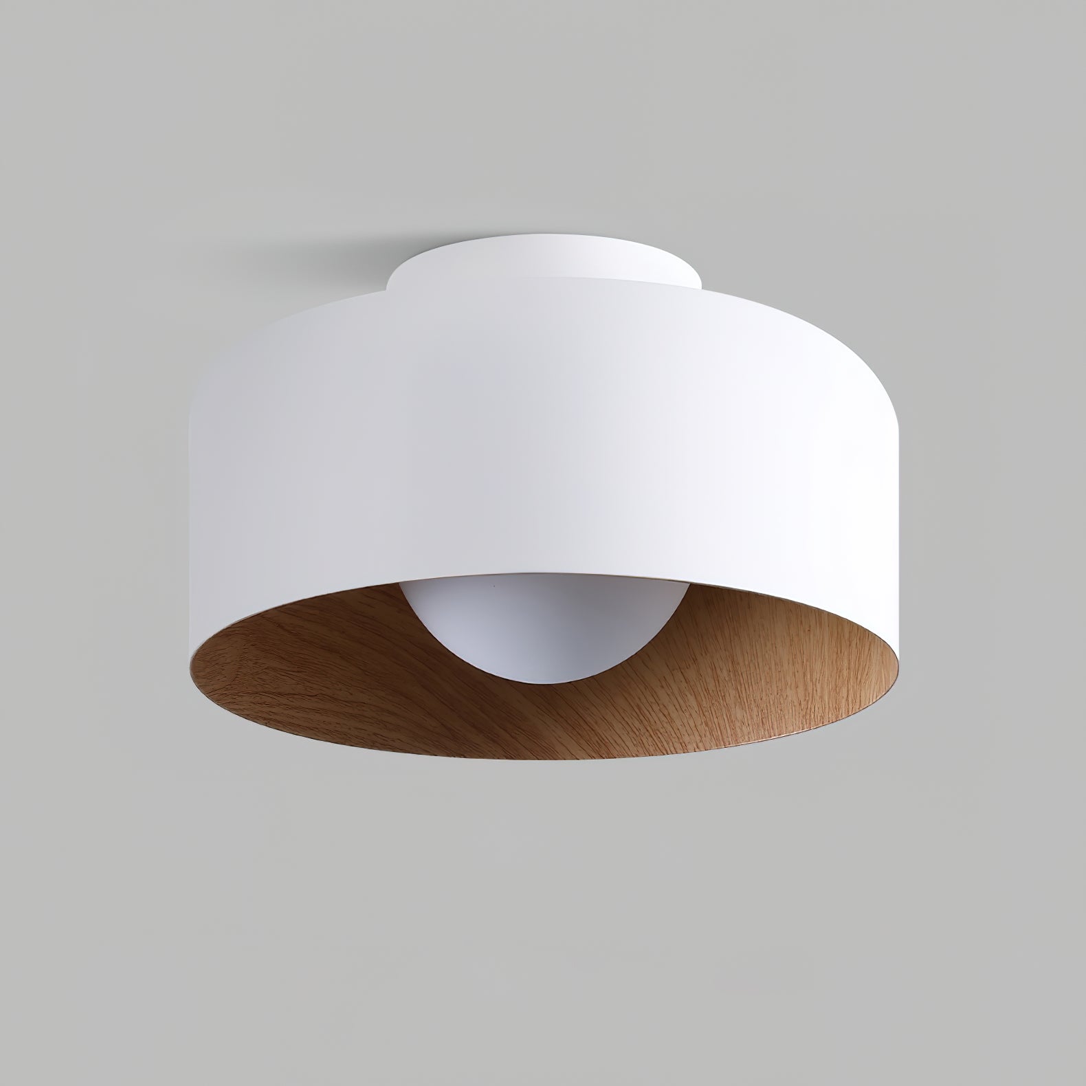 Nimbus Wood-Grain Globe Flush Mount
