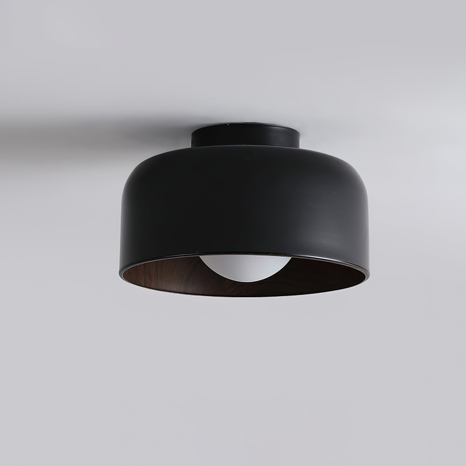 Nimbus Wood-Grain Globe Flush Mount