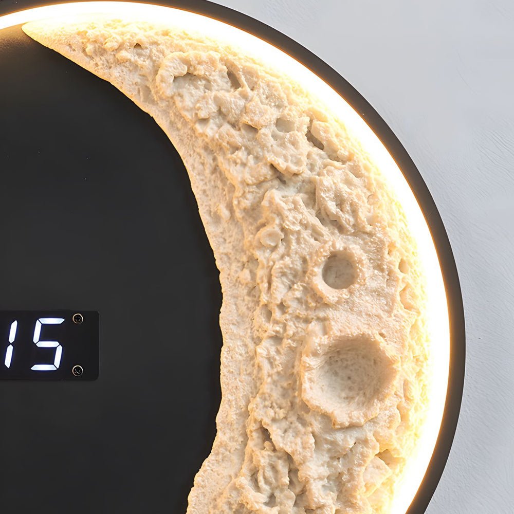 Moon LED Wall Light with Digital Clock