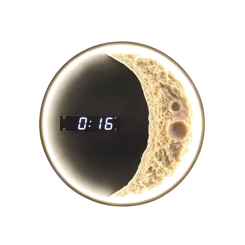 Moon LED Wall Light with Digital Clock