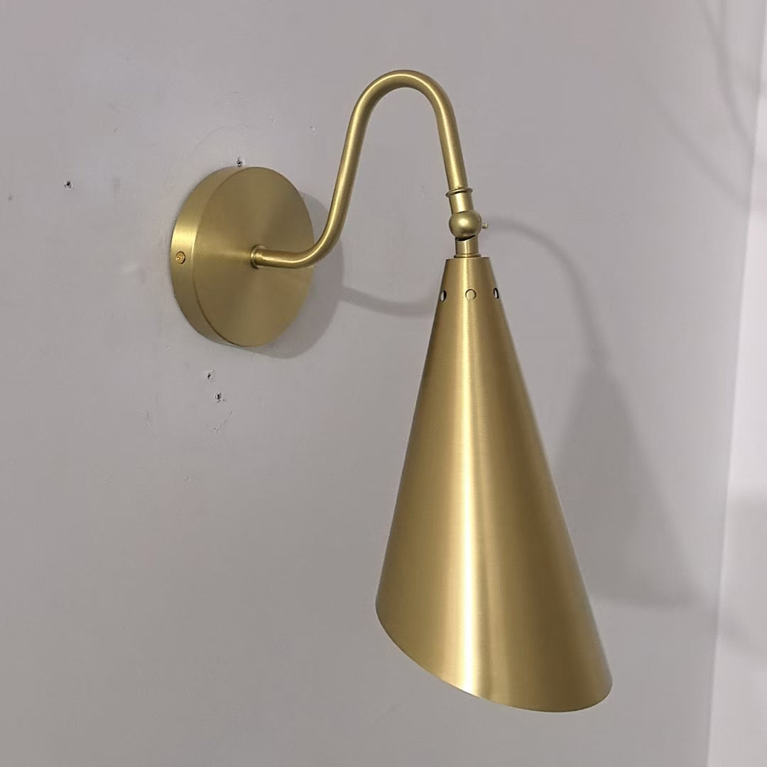 Swivel Brass Cone Wall Sconce