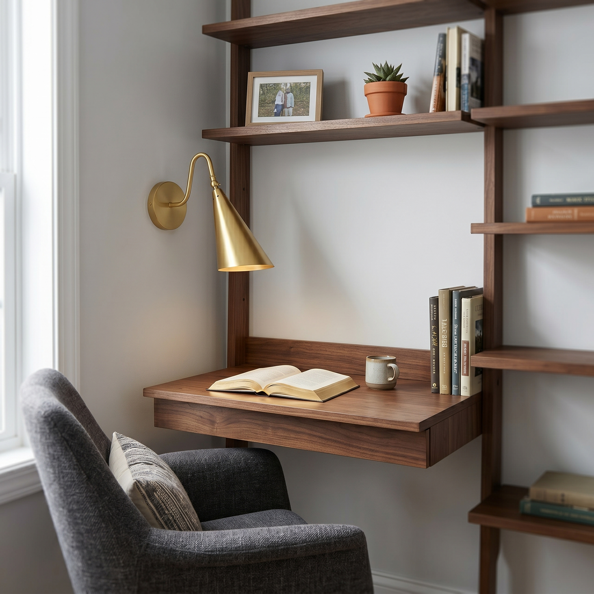 Swivel Brass Cone Wall Sconce