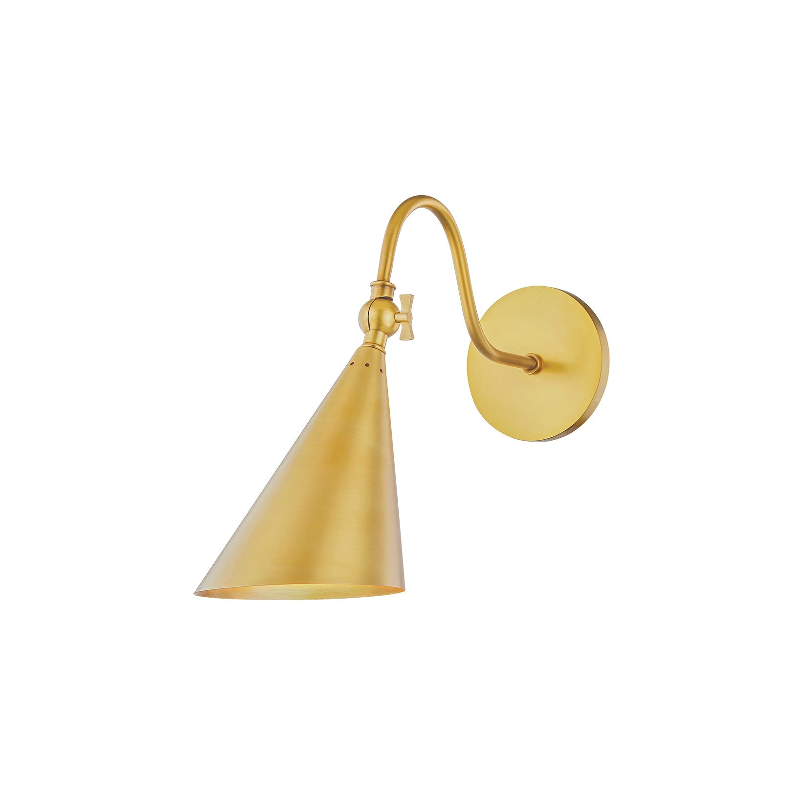 Swivel Brass Cone Wall Sconce