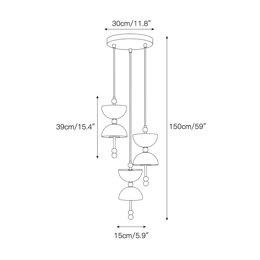 Cascading Alabaster Dome Chandelier