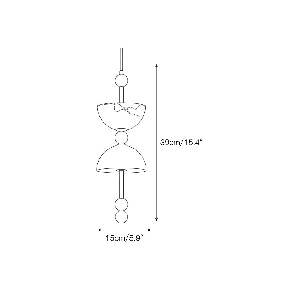 Sabine Alabaster Column Pendant