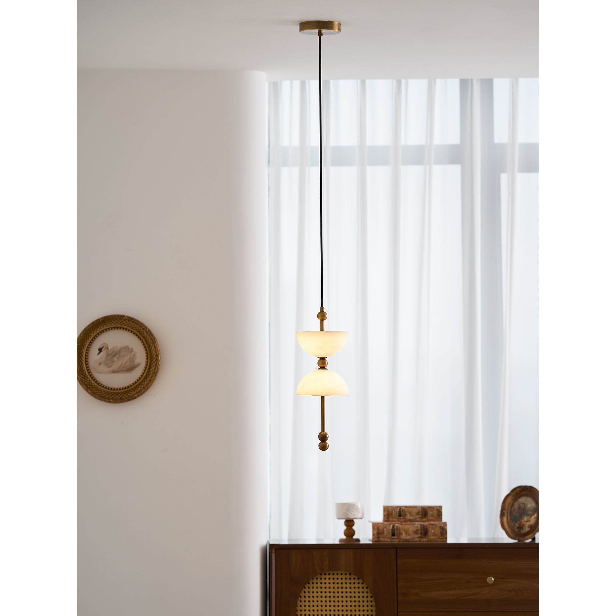 Sabine Alabaster Column Pendant
